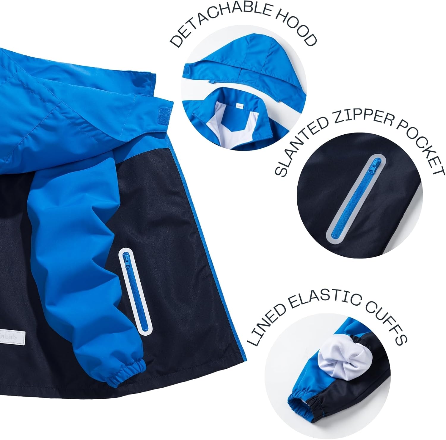 Waterproof Hooded Jacket for Boys Girls,Kids Raincoats Outdoor Windbreaker Dinosaur Rain Jacket - Image 5