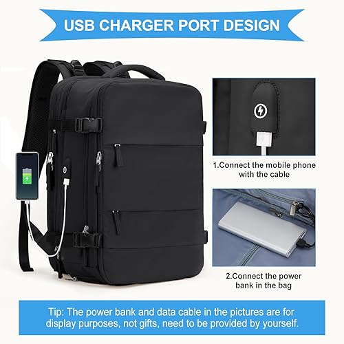 Miniatura 7 de Mochila de viaje grande para mujeres y hombres, mochila de mano, mochila de senderismo, impermeable, mochila para exteriores, mochila escolar