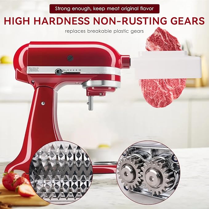 Ablandador de Carne para Batidora KitchenAid con Engranajes de Acero Inoxidable miniatura 4