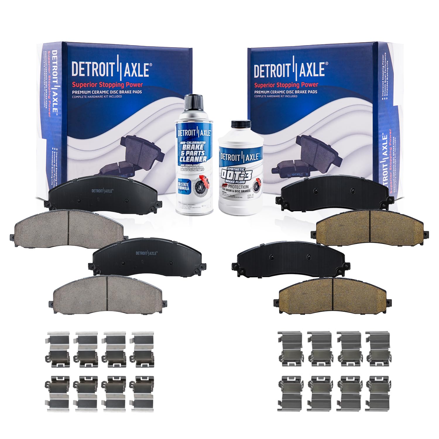 Detroit Axle Ceramic Brake Pads (Front & Rear)