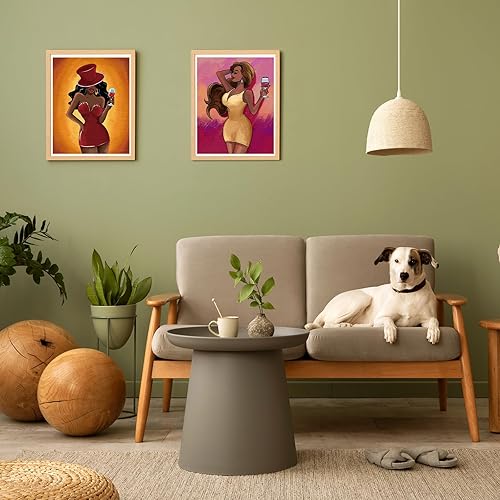 Miniatura 5 de Juego de 10 piezas de lienzo preimpreso, lienzo predibujado elegante, sexy, tema de dama, juego de pintura y sorbo para adultos y niños, kit de