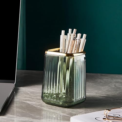 Miniatura 5 de 2 soportes para brochas de maquillaje de acrílico verde, organizador de brochas de maquillaje, soporte para lápices, soporte para brochas cosméticas