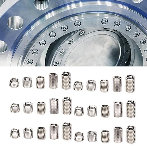 Miniatura 9 de Kit de reparación de roscas helicoidales métricas, 50 unids rosca de alambre de inserción de manguito de buje Tornillo de bobina protectora Kit de