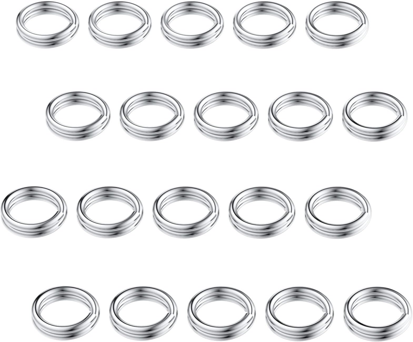 VALYRIA 925 Sterling Silver Split Jump Ring Connector Charm Jewelry Findings 20 Pcs 5.0mmx0.7mm
