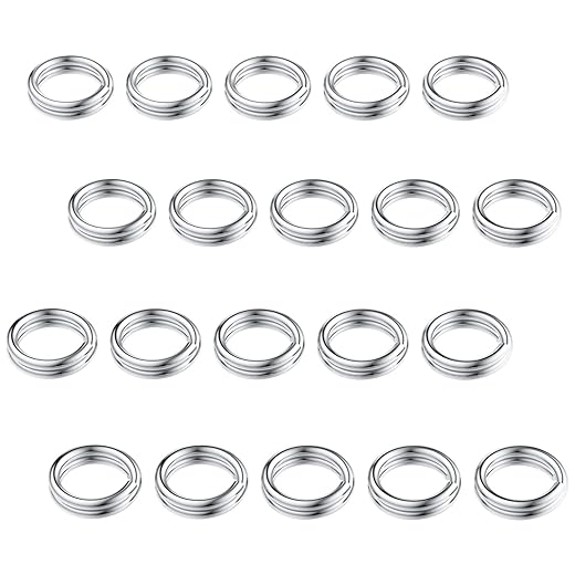 VALYRIA Sterling Silver Split Jump Ring Connector Charm Jewelry Findings,20pcs 5.0mmx0.5mm