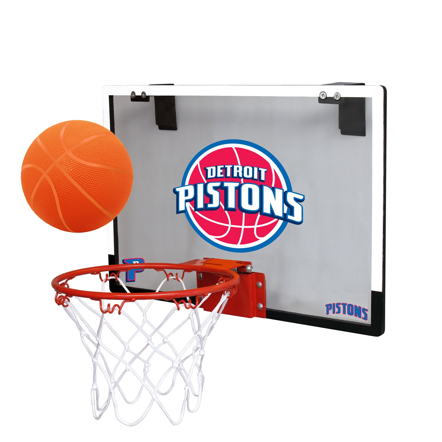 NBA Detroit Pistons Game On Indoor Basketball Hoop & Ball Set, Regular, Red