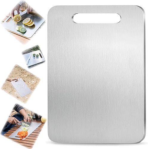 100% Pure Titanium Cutting Board, Titanium Cutting Boards for Kitchen Dishwasher