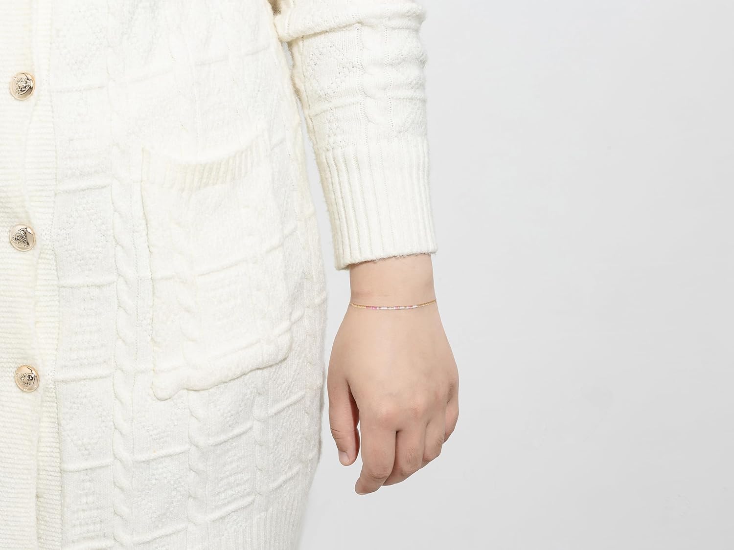 RareLove Mom to Be Gifts -First Mothers Day Gifts for New Mom Mama to be Morse Code Beaded Bracelets for Women Pink White Golden Pony Beads - Image 5