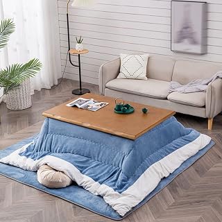 Japanese Kotatsu Table Set, Home Kotatsu Table with Heater and Blanket, Wood Coffee Stove Tables, Winter Foot Warmer Stove Low Desk, for Sitting On The Floor,Tatami(Beige)