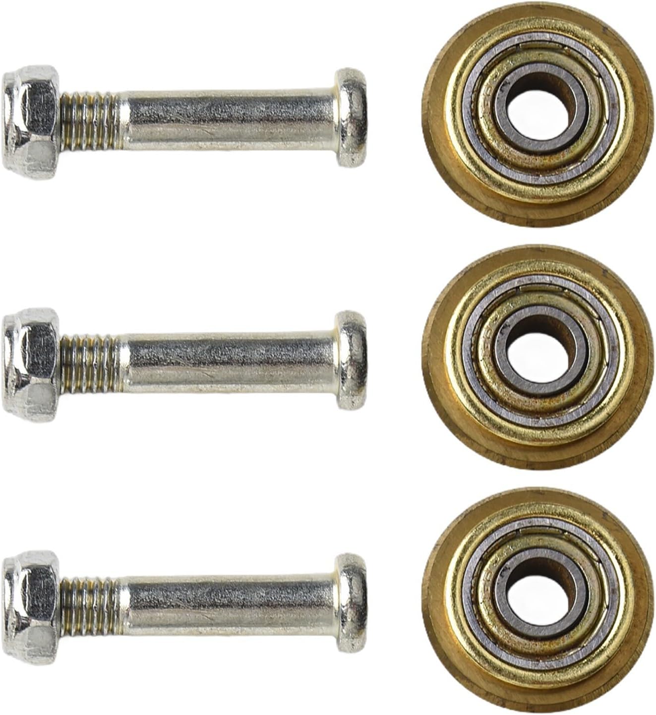3X 22mm Rotary Bearing Wheels for Manual Tile Cutter Machine Replacement with Metal Ball Bearings and Screws for Smooth and Accurate Scoring