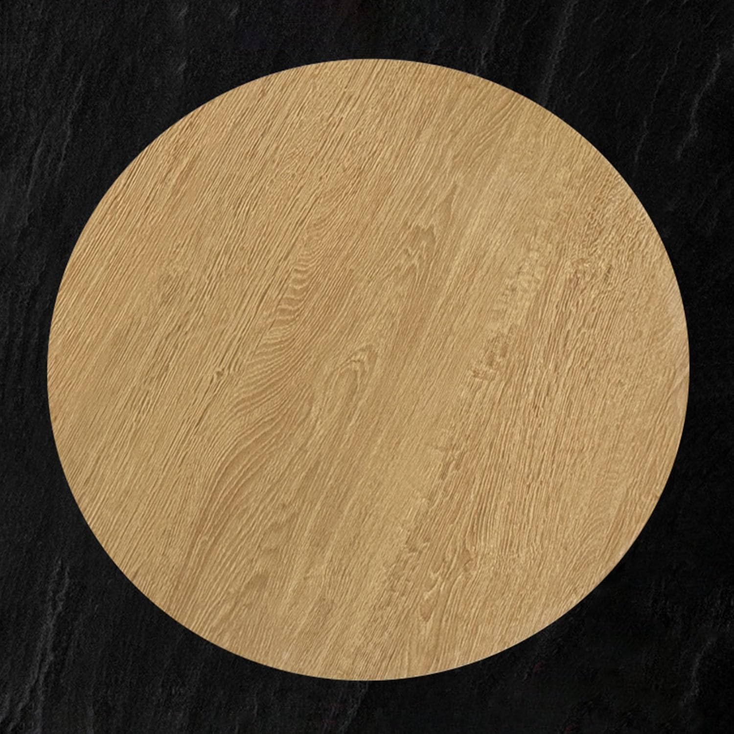 Rotierender Teller aus Steinplatte, Drehteller mit Marmorstruktur, drehbar, leise, um 360° drehbar, leicht zu reinigen (Holzfarbe, 100 cm/40)