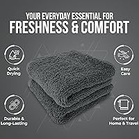 Vista 76 de DAN RIVER Juego de 4 toallas de baño, 27 x 54 pulgadas, 100% algodón, más grandes y ligeras, de secado rápido, súper suaves y absorbentes, toallas