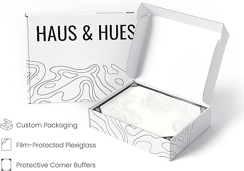 Miniatura 4 de HAUS AND HUES Impresión artística abstracta moderna de mediados de siglo, arte de líneas de madera, decoración de pared enmarcada negra de 16 x 12