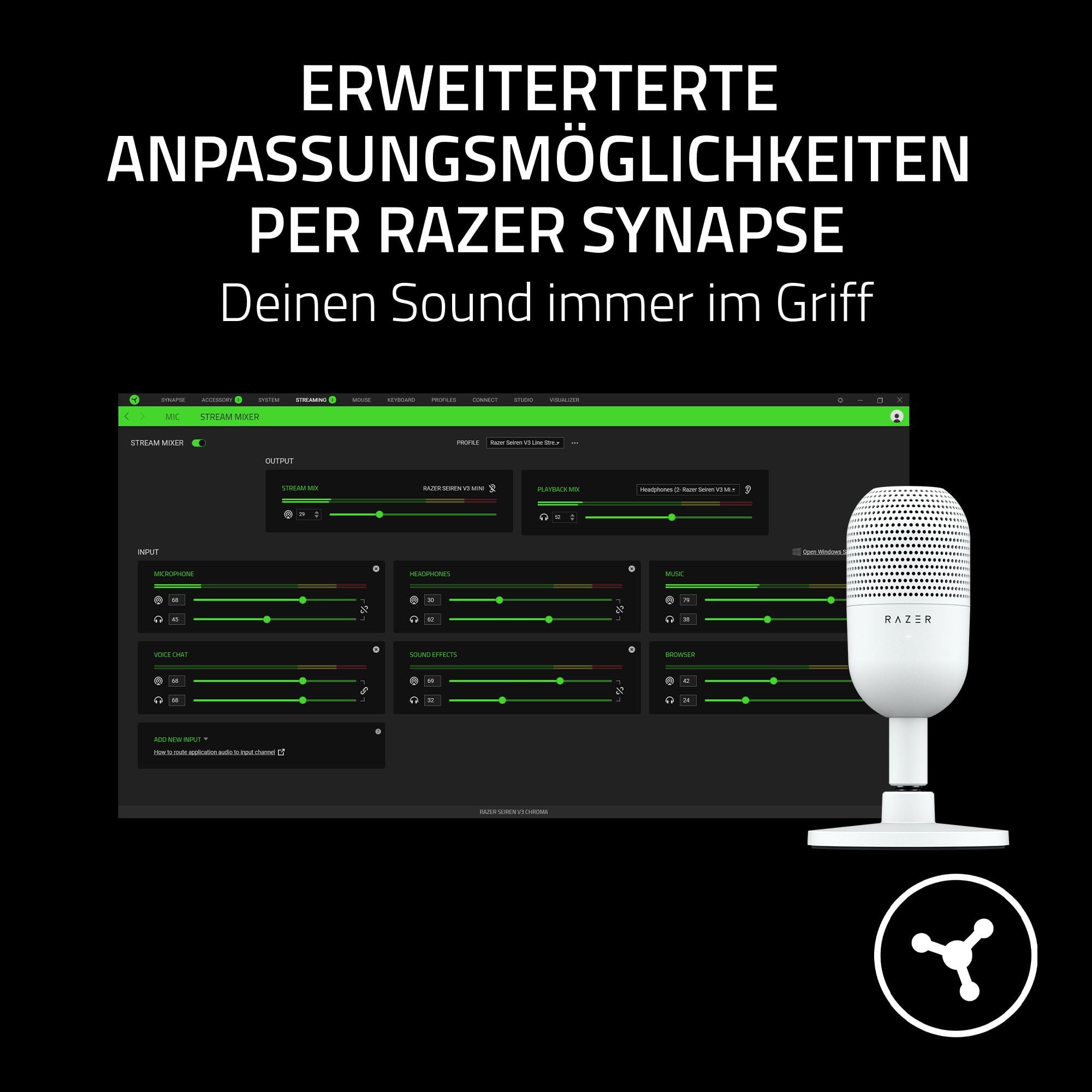 Razer Seiren V3 Mini - Ultrakompaktes USB-Mikrofon (14mm Kondensatormikrofon – Bild 7