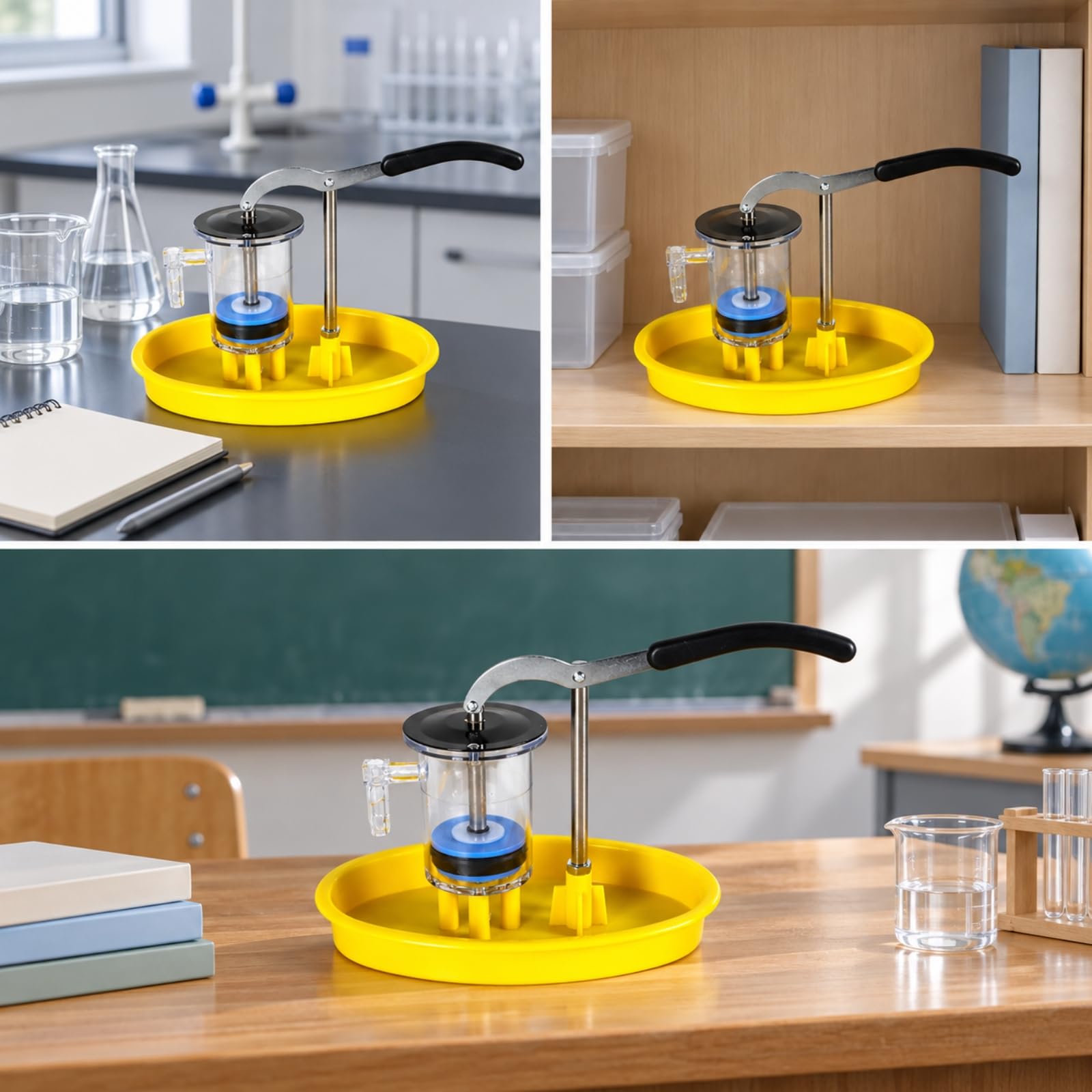 Modello Dimostrativo di Pompa a Pistone Manuale da Tavolo Pompa a Pistone Dimostrativa con Camera Trasparente Semplice da Usare per Studenti di Fisica