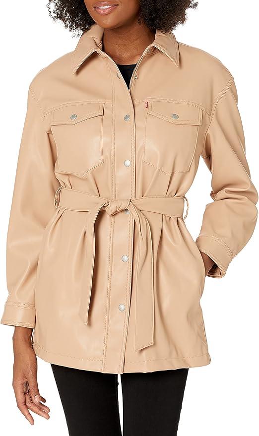 Oversized belted shirt jacket Clearance