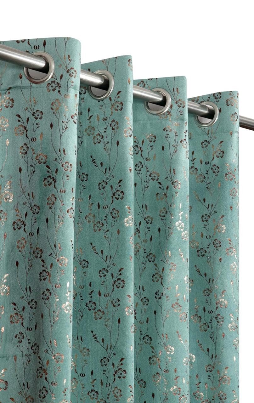 Velvet Curtains 7 Feet Long for Living Room – Door Curtains Set of 1 Pcs Panel, Velvet Curtain Blackout & Stylish Parda for Home Décor & Office Pista Colour 7 feet (48 x 84 cm) - 1 Pcs