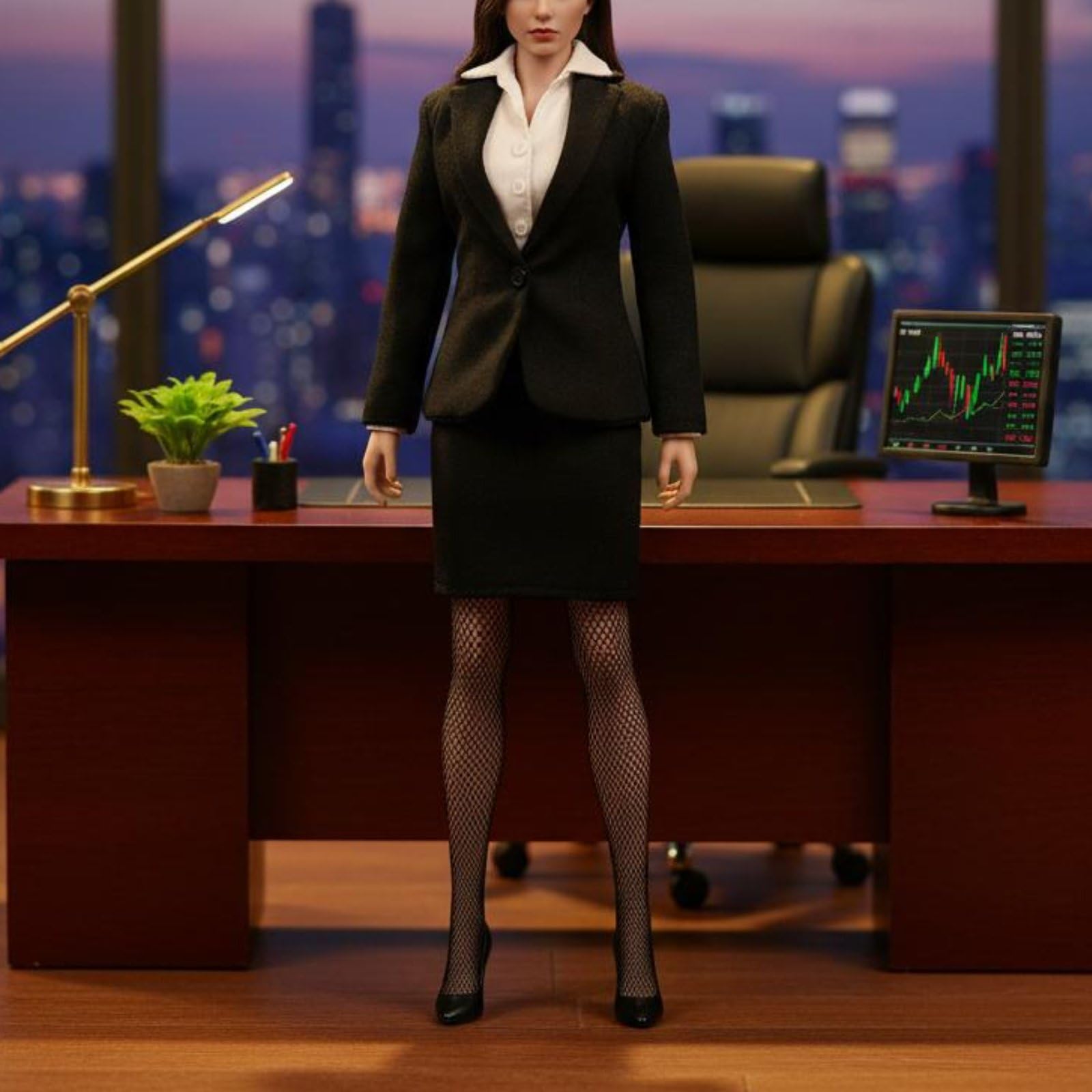 Jiuvaso Abito Professionale Donna per Action Figure Completo Ufficiale Giacca Pantaloni Camicia Accessori Aspetto Realistico in Tessuto Adatto a Collezione Fotografia Scene Metropolitane 1/6