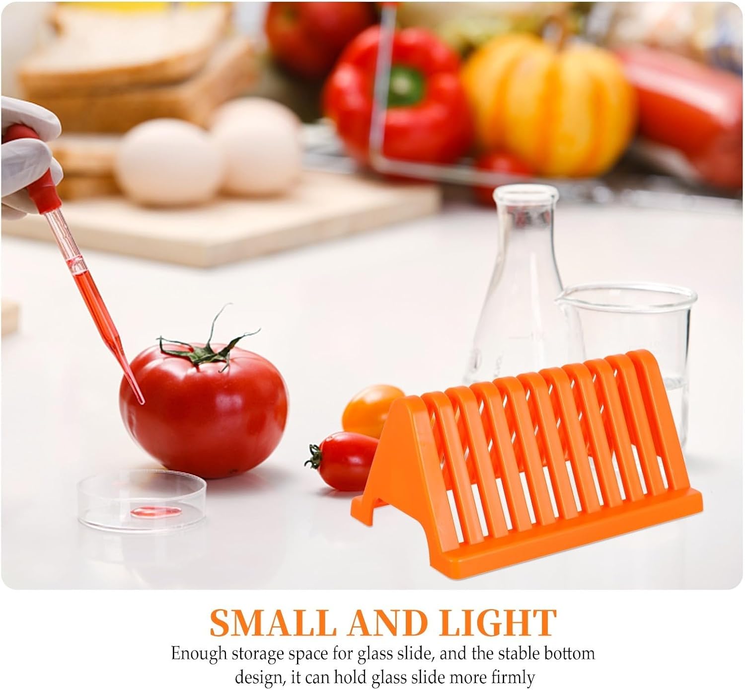 2pcs Glass Slide Drying Racks for Laboratory Use Portable Orange Pp Glass Plate Storage Stands with Convenient Storage Function for Efficient Drying