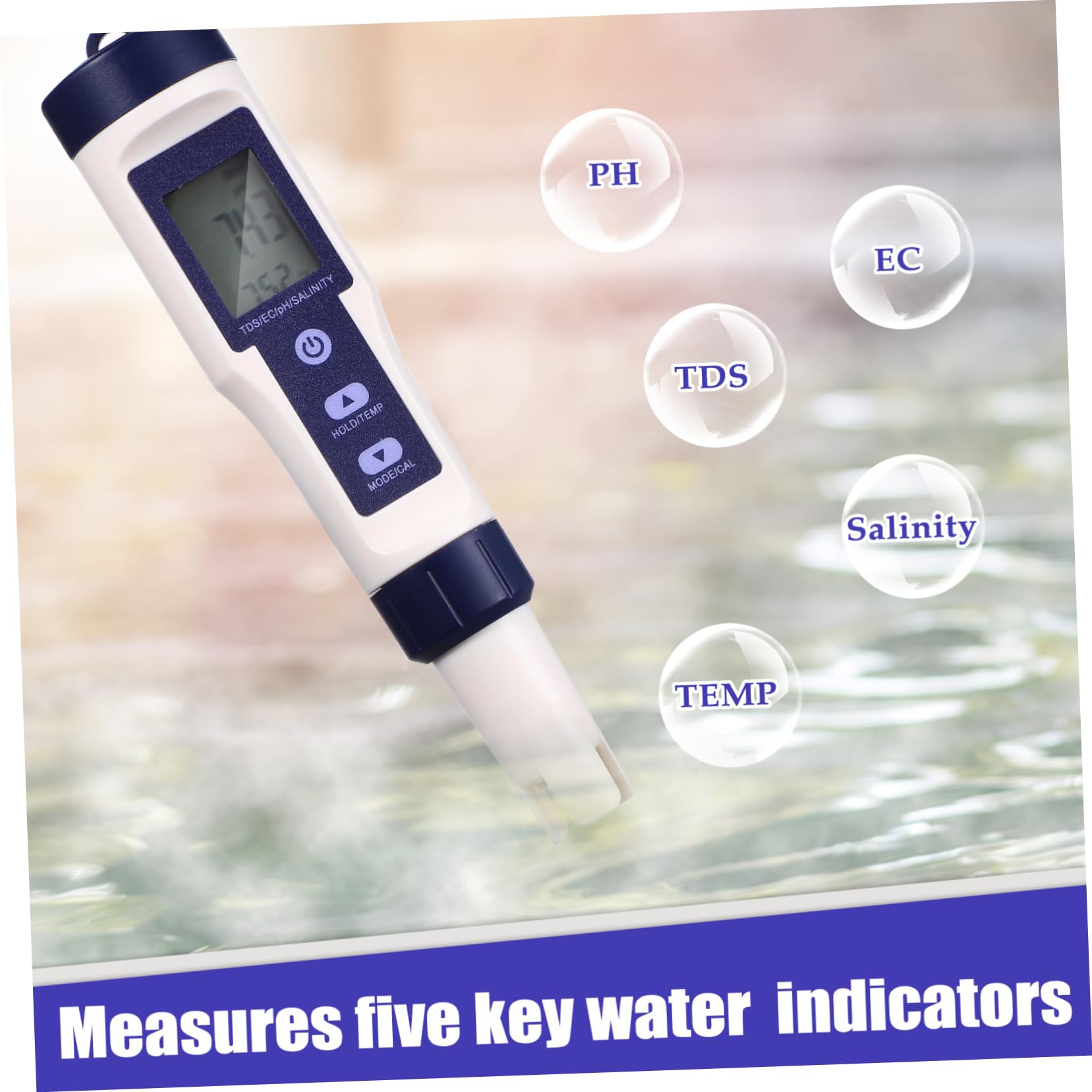 Digitales Wasserqualitätsmessgerät 5-in-1 für Pool und Trinkwasser