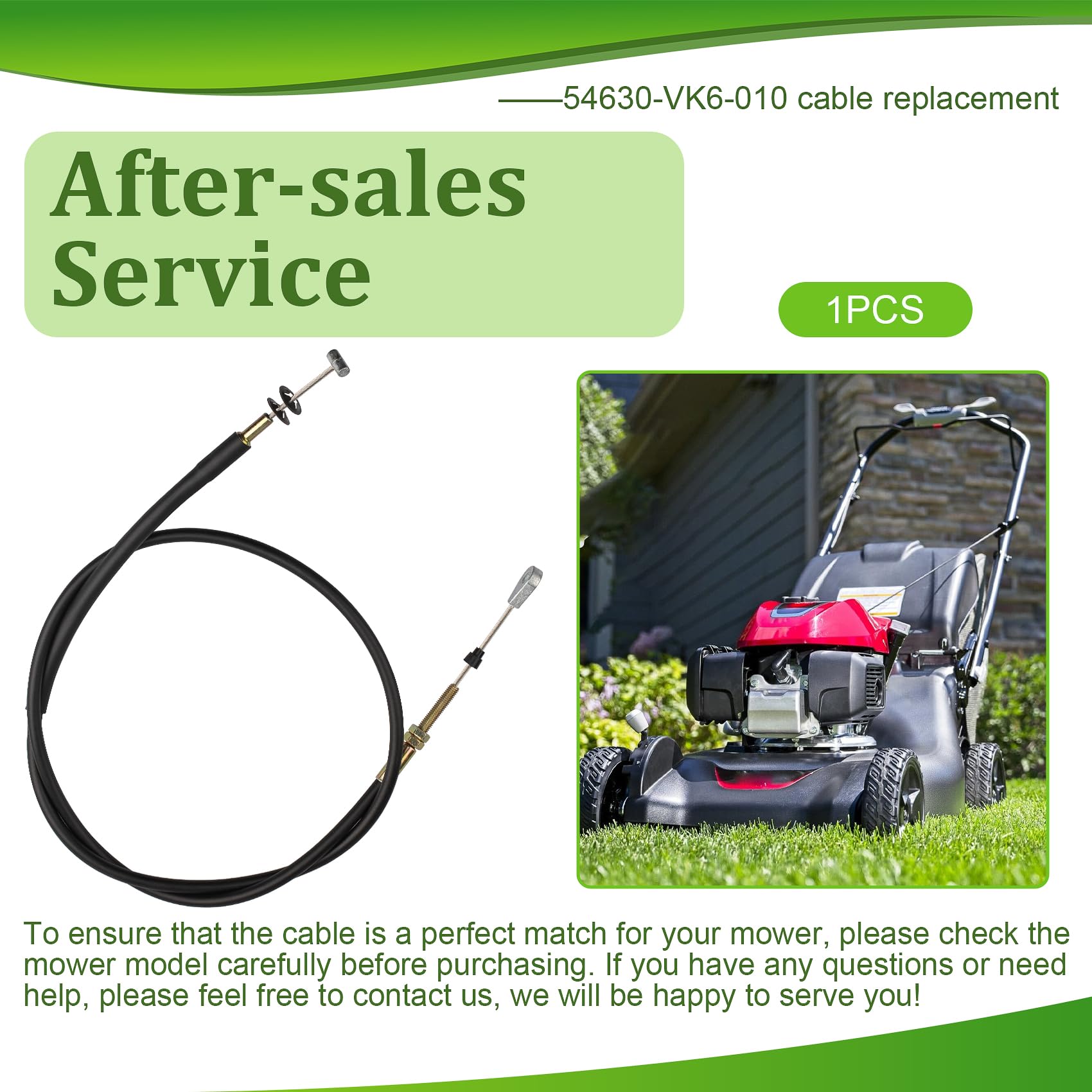 Honda Lawn Mower Control Cable - 54630-VK6-010 -6 Honda Lawn Mower Control Cable - 54630-VK6-010 -6
