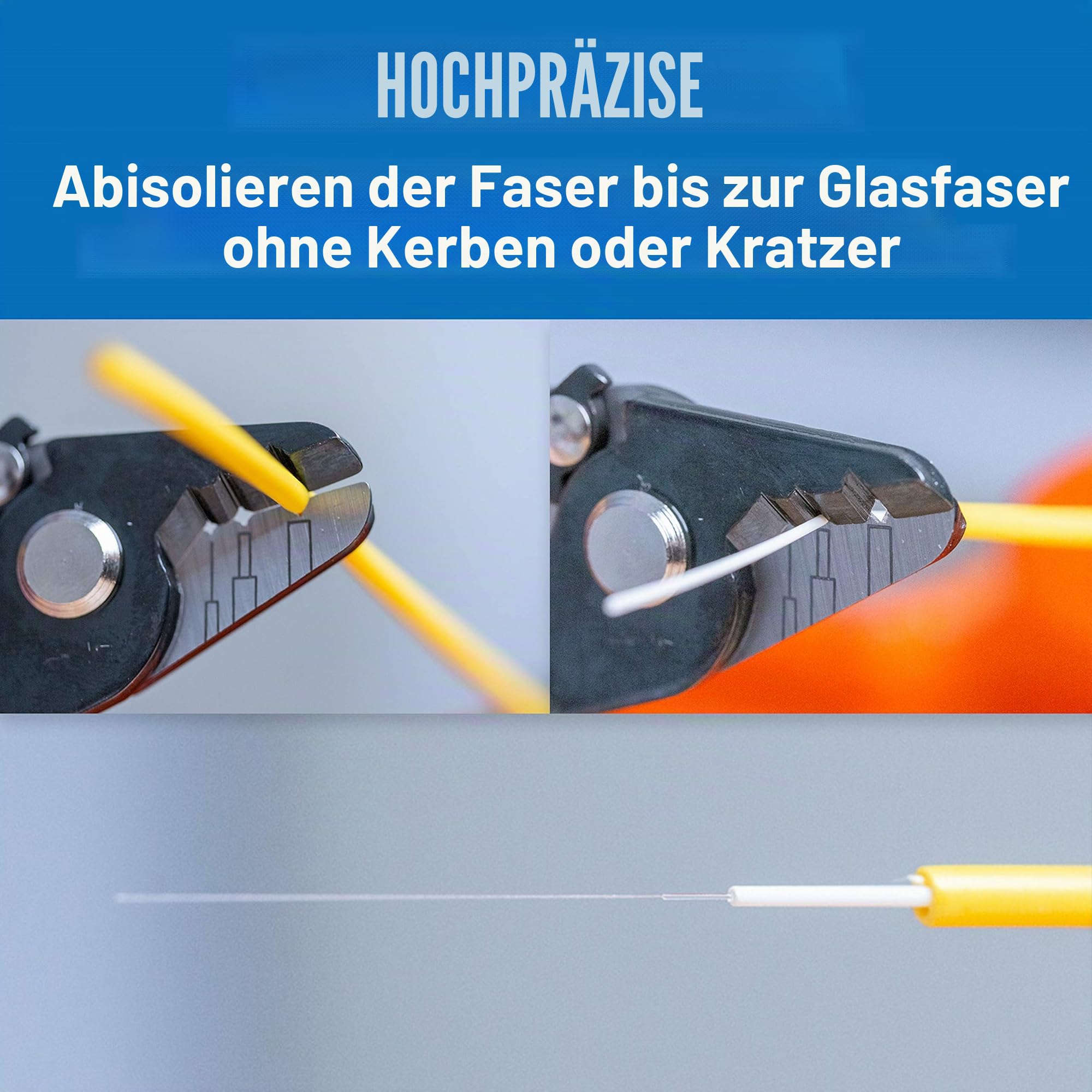 Jonard Tools JIC-375 Glasfaser-Abisolierzange 15,2 cm TPR-Griff 3 Löcher