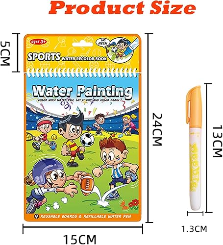 Miniatura 4 de LEFIMOT Paquete de 4 libros para colorear al agua para niños pequeños, libros reutilizables de pintura con agua para niños de 3 a 5 años, juguetes