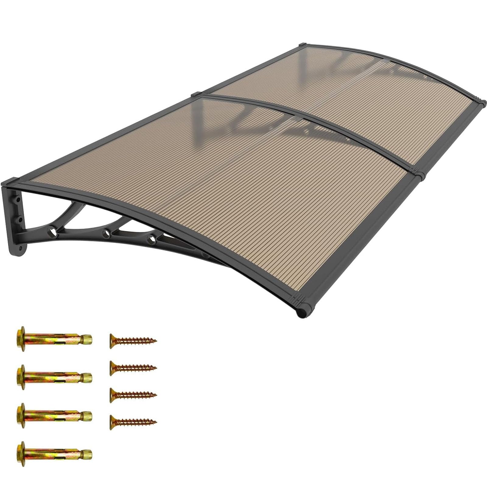 ZLSXAOASP Outdoor Awning Canopy Shelter, Polycarbonate Front Door Rain Shelter for Porch, Patio, Deck, House Entrance