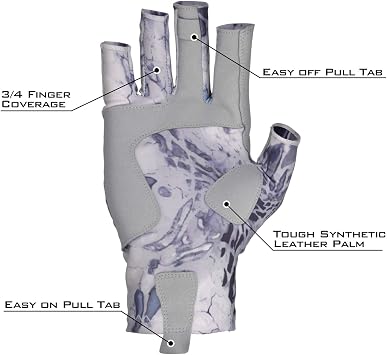 KastKing Sol Armis UPF50+ Fishing Gloves, Men and Women | Padded Microfiber Palms; Easy Pull Tabs; Ideal for Kayaking, Rowing, Paddling, Canoeing, Hunting, Hiking & Cycling