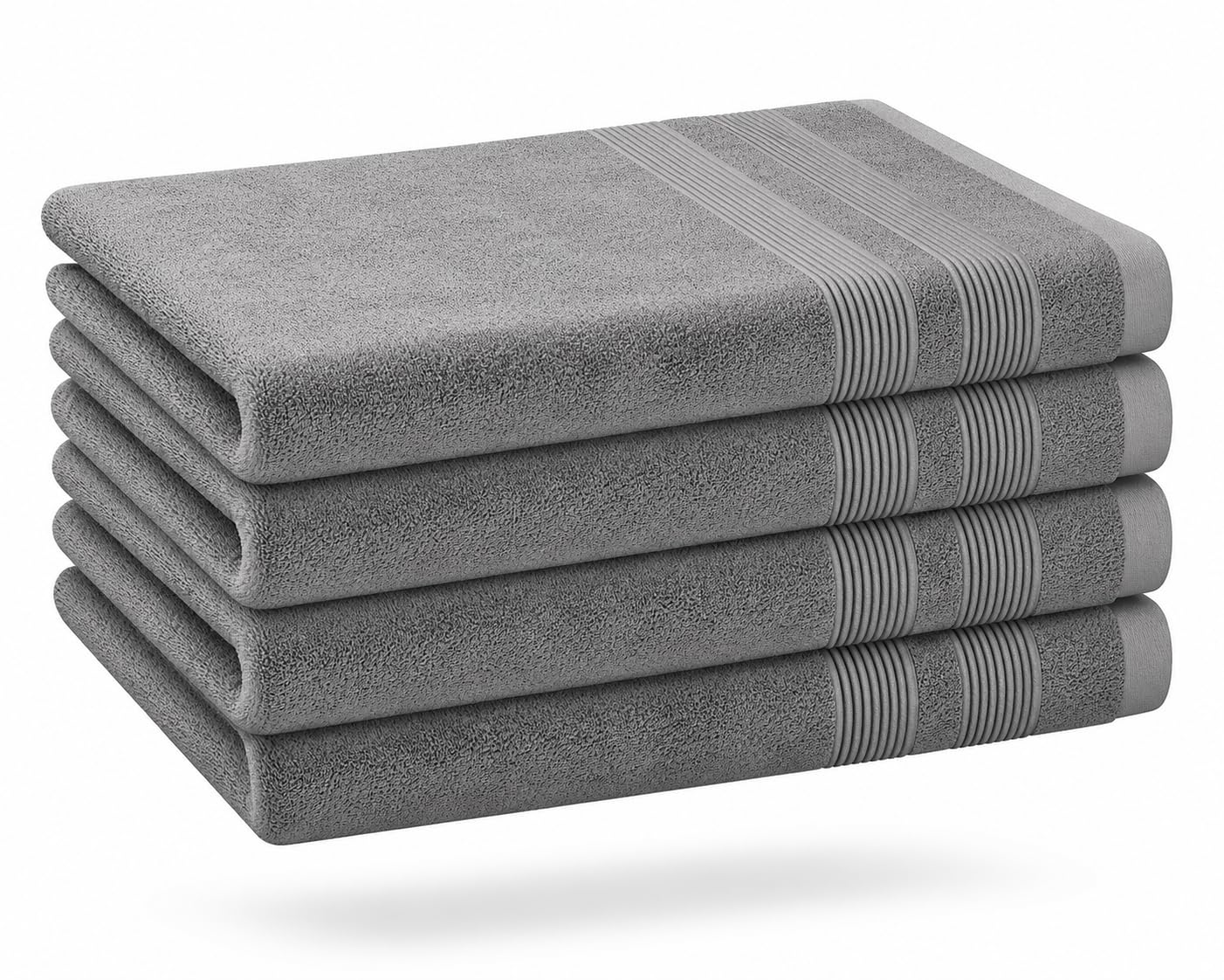 Beddings Direct Towels | Hand Towels 80 x 50 cm | 450 GSM Towel Set of 4 | Hand Towels for Bathroom | Hotel & Spa Quick Dry Towel | 100% Cotton Bathroom Linen | Hand Towels for Kitchen (Grey)