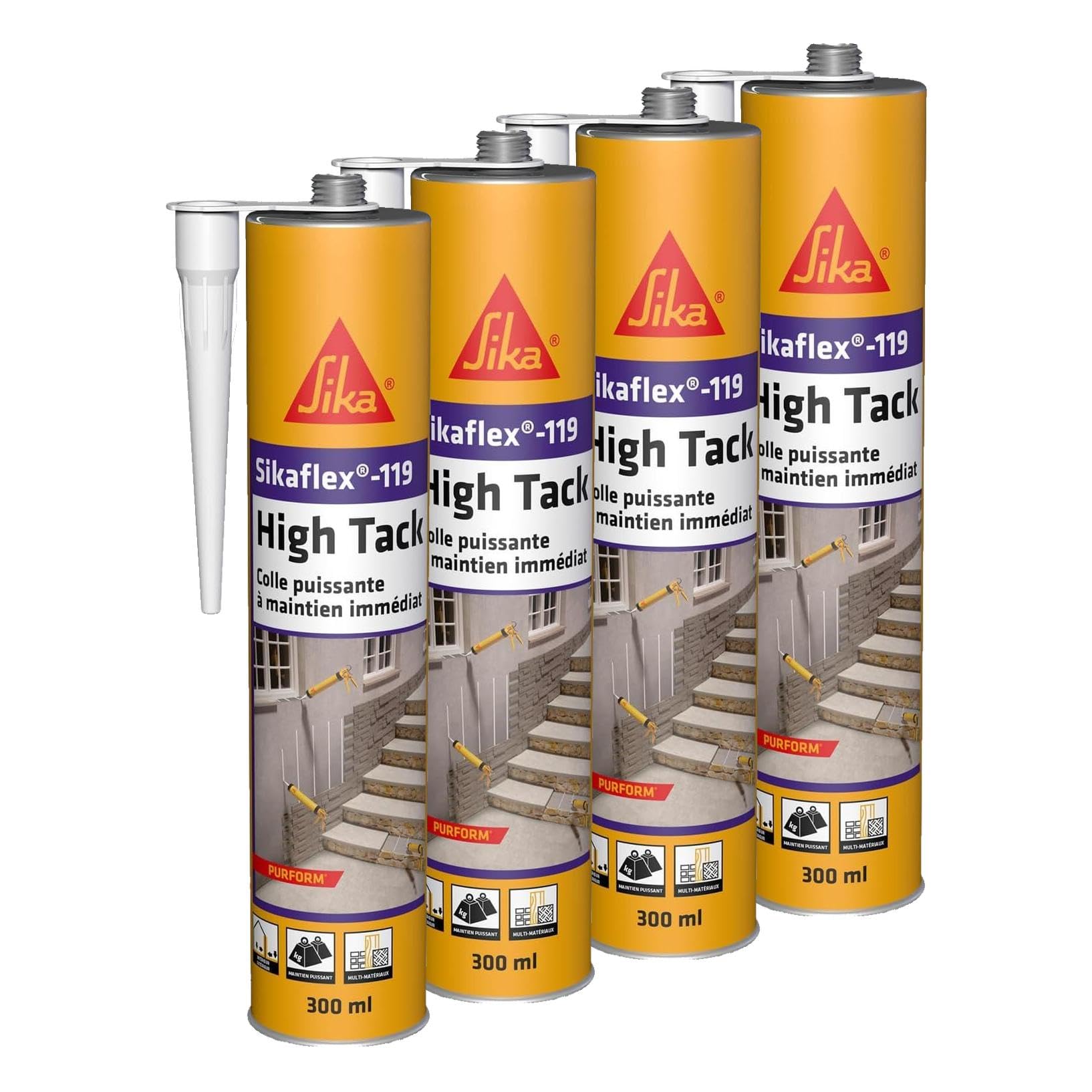 Colle puissante Sikaflex-119 High Tack Purform, maintien immédiat élevé pour collage lourd