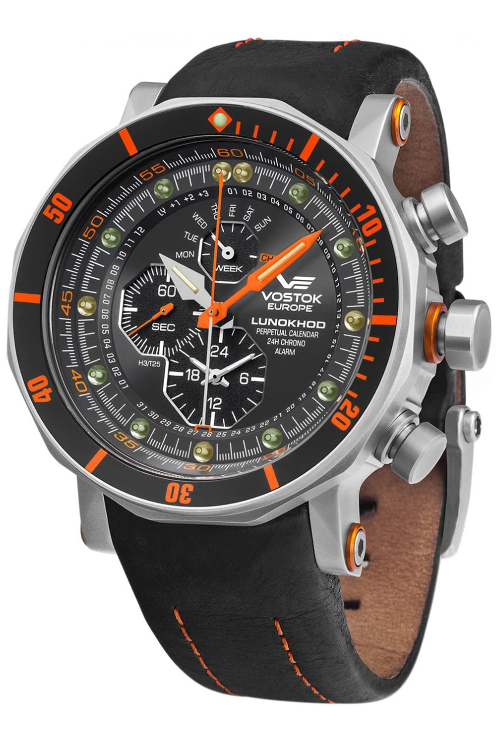 lunokhod 2 Mens Analogue Japanese Quartz Watch with Leather Bracelet YM86-620A506