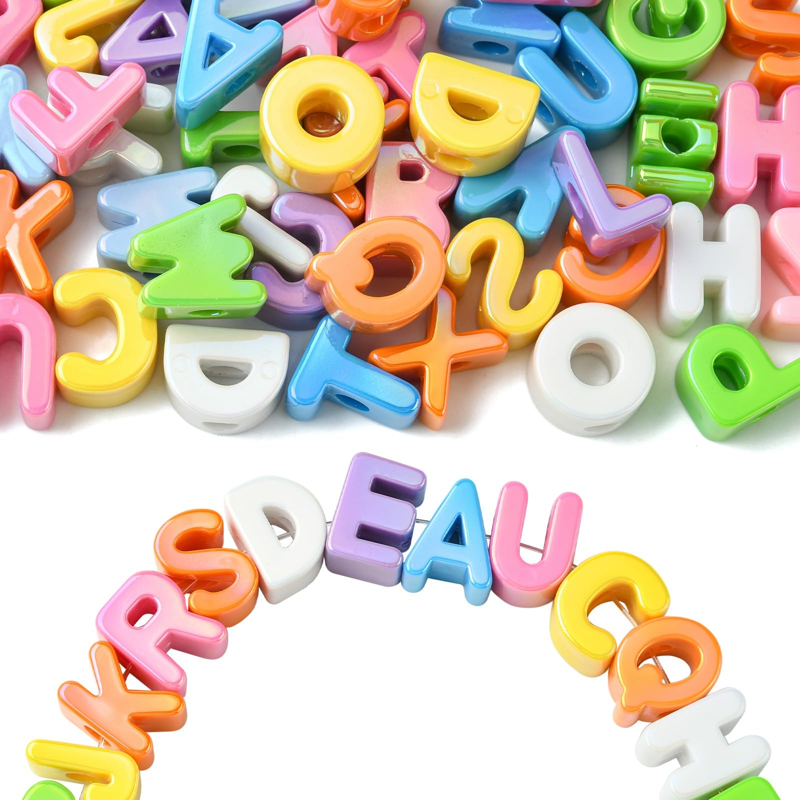 KitBeads 52Pcs 26 Styles Large Letter Beads Colorful Chunky Acrylic A~Z Alphabet Beads for Bracelets Jewelry Making Necklaces Earrings Crafts Bulk