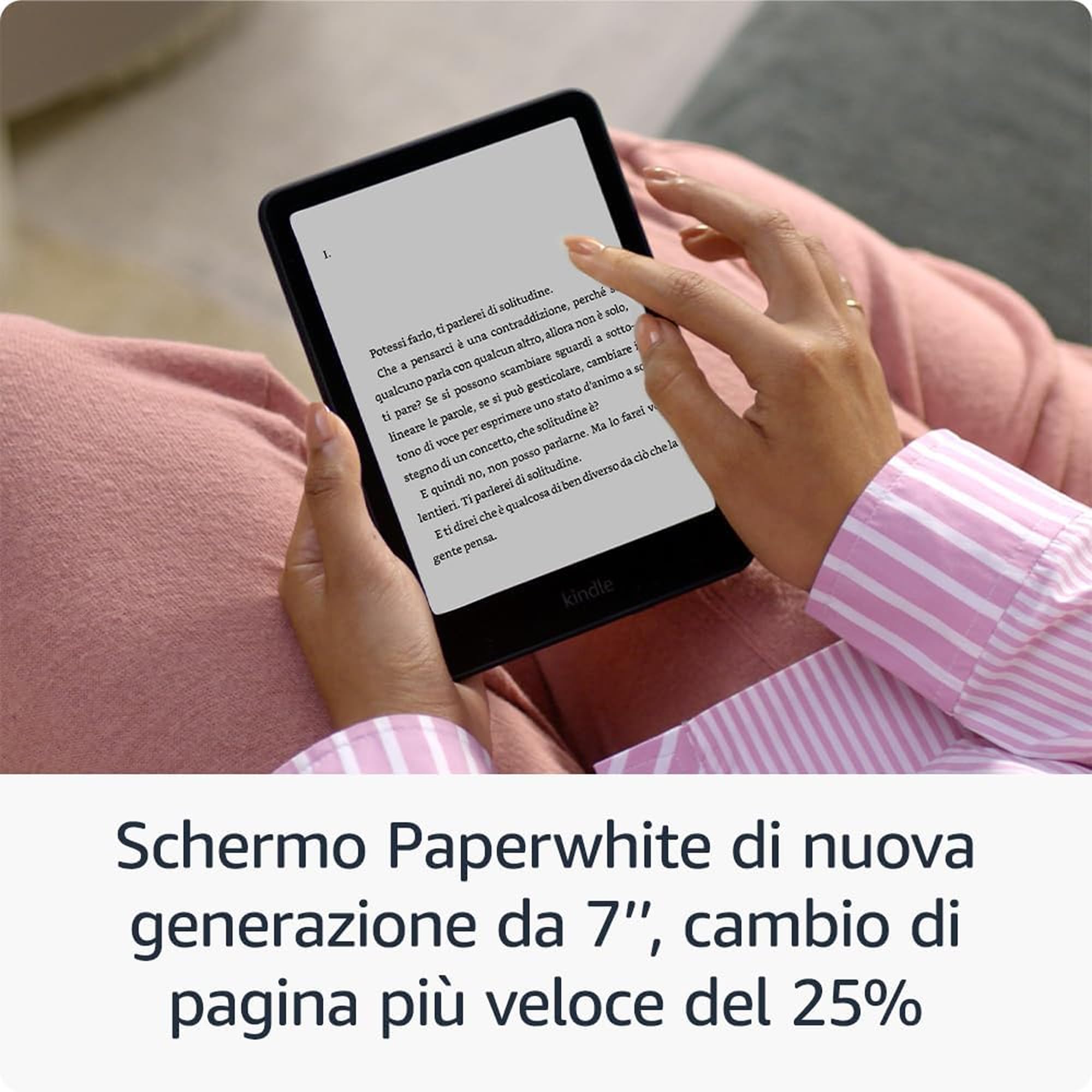Kindle Paperwhite (2024 Release) 16 GB Con pubblicità Con custodia trasparente color lampone e adattatore da 9 W