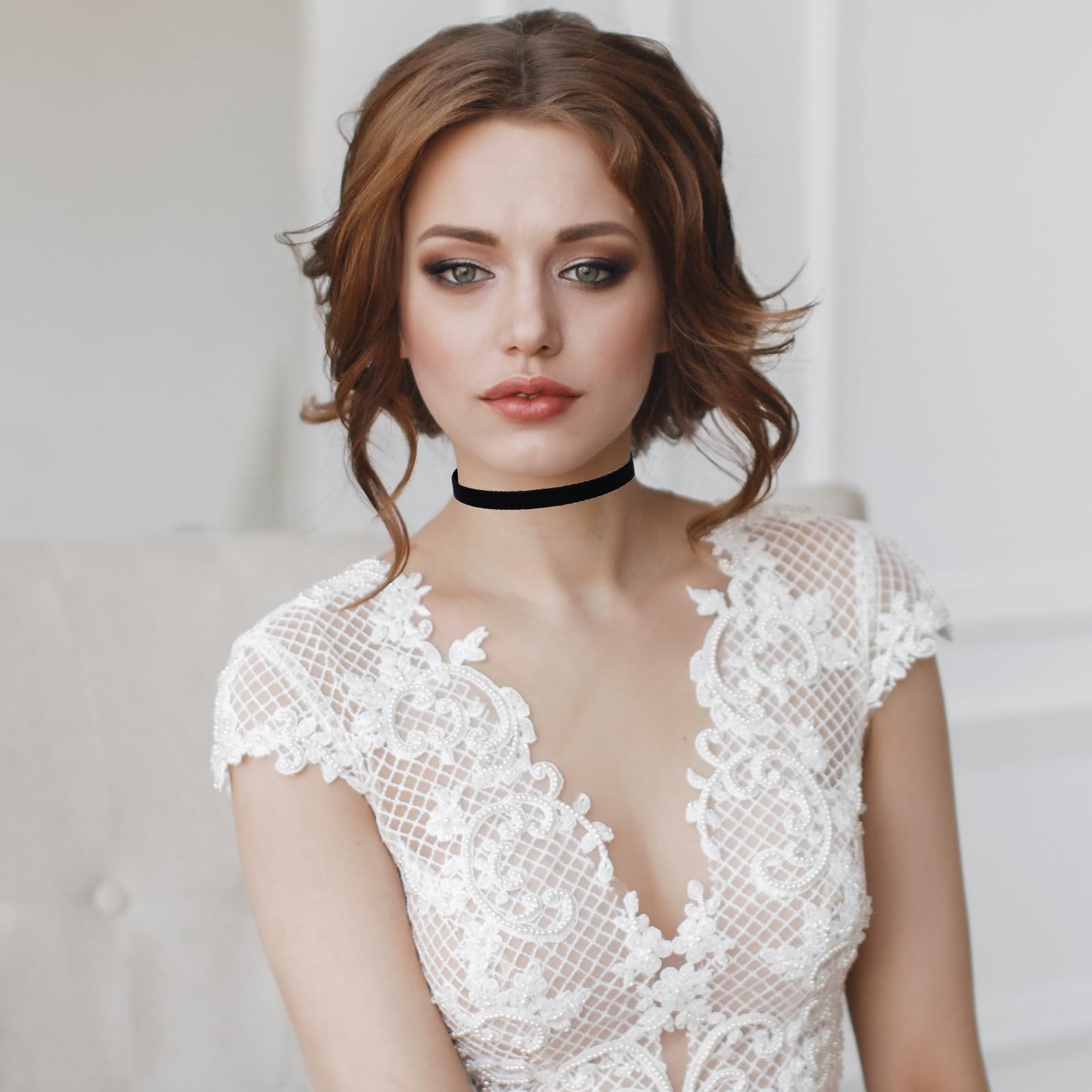 Cobee 5 sztuk czarnych naszyjników typu choker, czarny pasek, naszyjnik dla kobiet i dziewcząt, do tańca, na Halloween, urodziny, imprezę, cosplay