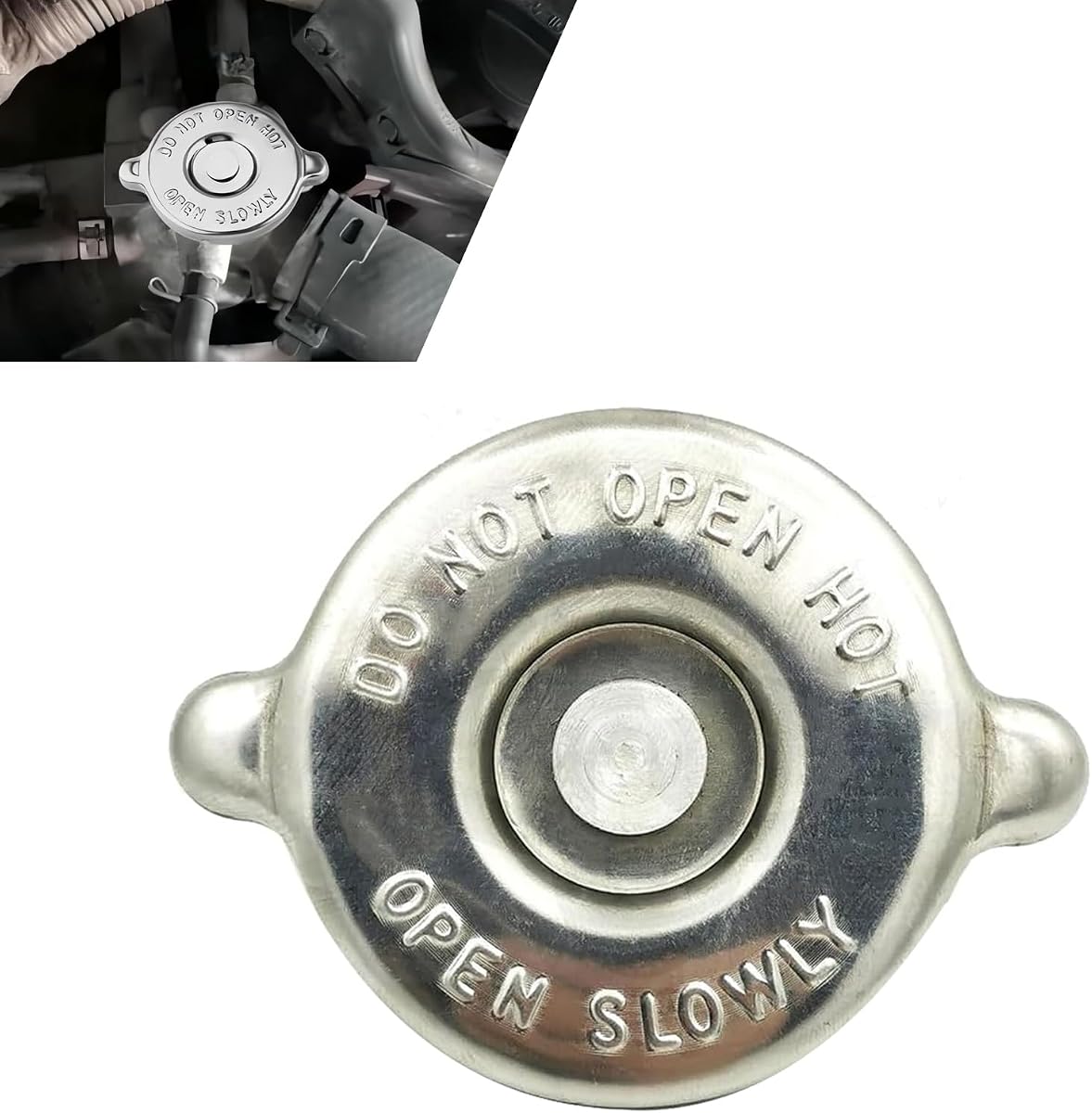 Tapa del radiador del automóvil, cubierta protectora del radiador a prueba de herrumbre resistente a los arañazos de metal, herramienta de sellado del tanque de agua del vehículo a prueba de fugas T16 T18, universal para la mayoría de los vehículos(Plata)