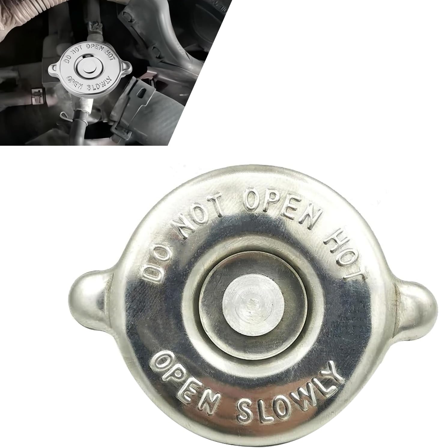 Car Radiator Cap, Metal Scratch-resistant Rust-proof Radiator Protective Cover, T16 T18 Leak-proof Vehicle Water Tank Seal Tool, Universal for Most Vehicles (Silver)