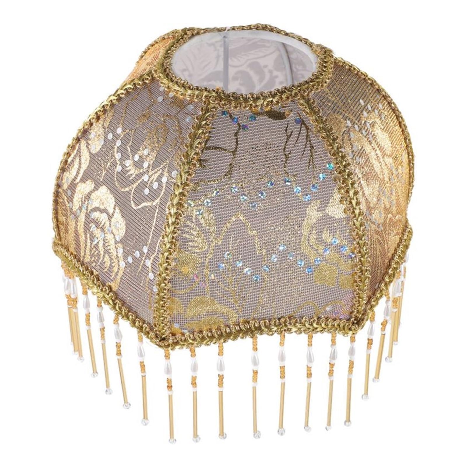 CWCQGH Cloth Lamp Shade Replacement: Lamp Shade Clip Vintage Flower Lampshade Chandelier Pendant Light Cover
