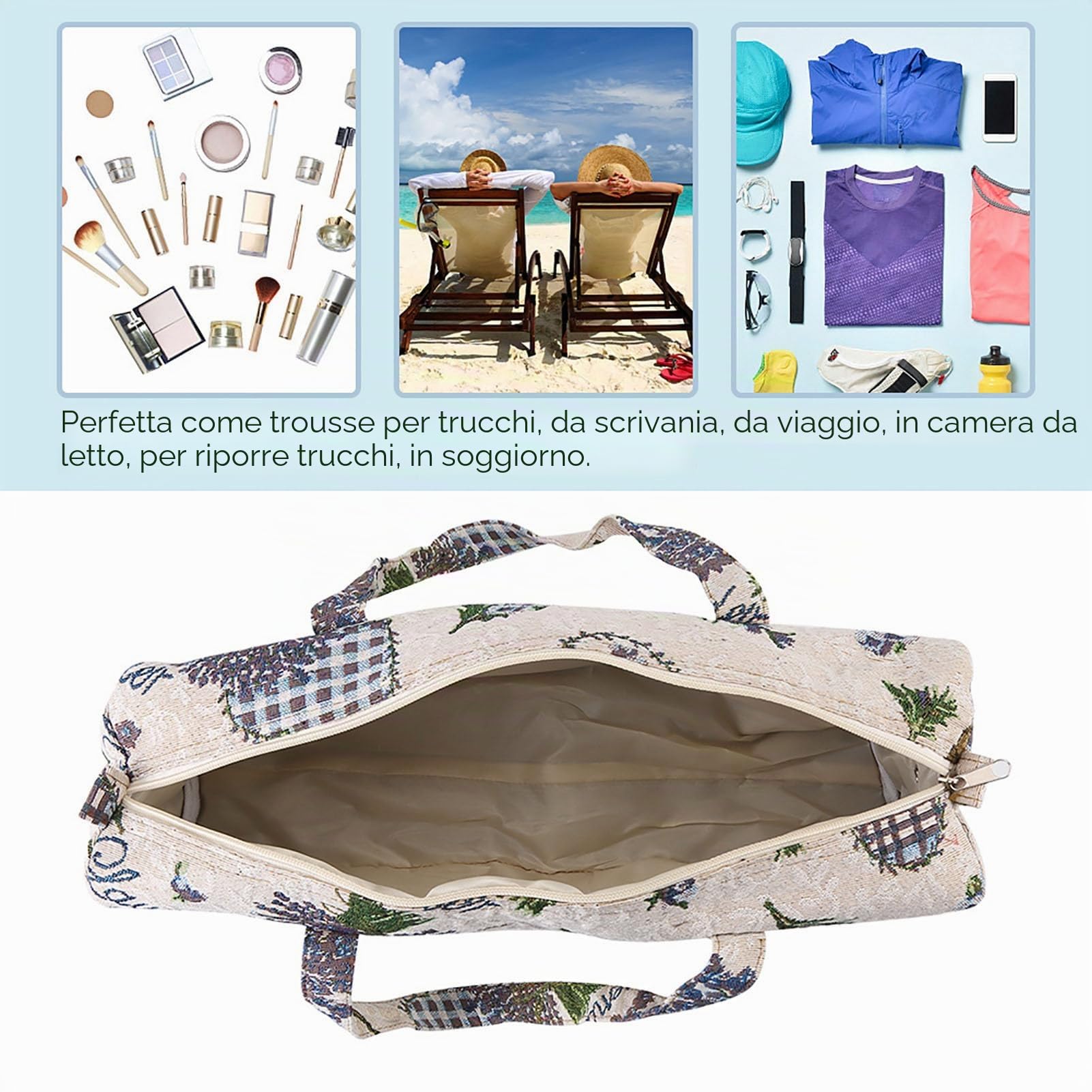 AUTO Tessuto per la casa Artigianato Aghi per maglieria Stoccaggio Maglione Aghi S di immagazzinamento (fiore viola) Scatola per ferri da maglia Borsa per ago da maglia+Borsa per ago da trico