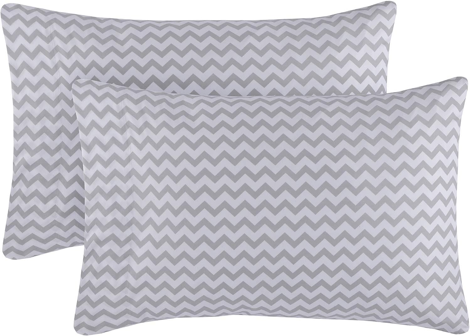 Mellanni Pillow Cases - 2 PC Iconic Collection Pillowcases - Luxury, Extra Soft, Cooling Pillow Covers - Envelope Closure (King 20" x 40", Chevron Gray)