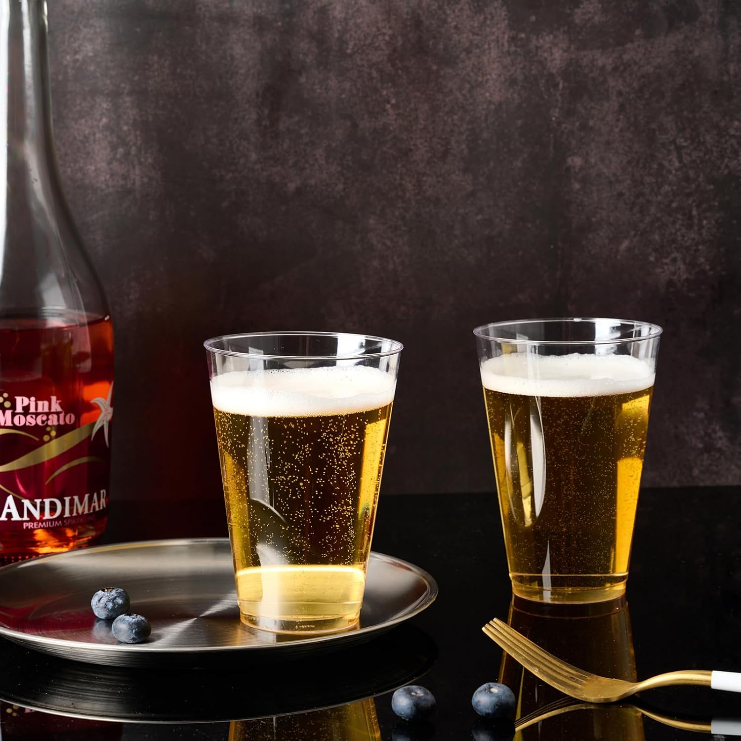 FOCUSLINE 200 Pack 14 oz Clear Plastic Cups, Large Disposable Cups Plastic Party Cup, 14 Ounce Heavy duty Clear Cups for Thanksgiving, Halloween, Christmas