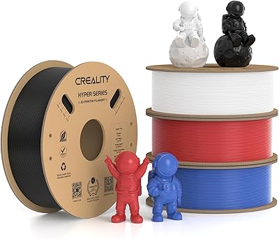 23 – Creality Hyper PLA Filament 1.75mm, 30-600mm/s High Speed 3D Printer Filament, Dimensional Accuracy +/-0.02mm, Fit Most FDM 3D Printers, 4 P…