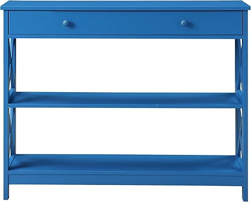 Miniatura 58 de Convenience Concepts - Mesa auxiliar con 1 cajón, color gris, colección Oxford Gris,Barnwood/Negro,Negro -,Mármol sintético