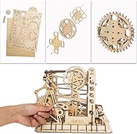 Vista 3 de ROKR 3D Assembly Wooden Puzzle Brain Teaser Game Mechanical Gears Set Model Kit Marble Run Set Unique Craft Kits Christmas/Birthday/Valentine's Gift