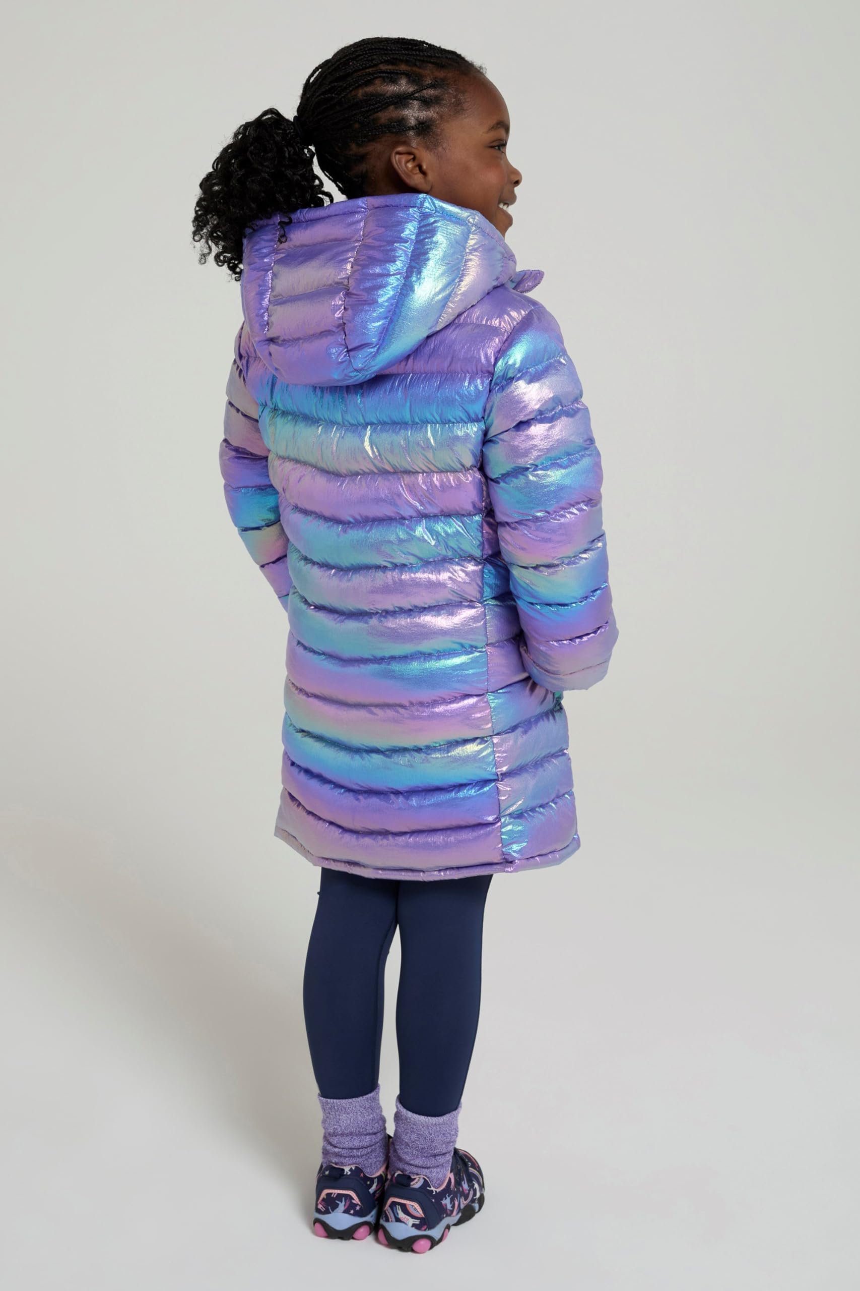 Mountain Warehouse Doudoune rembourrée Longue Florence pour Enfant - Capuche, Manteau léger, Doux, Chaud et isolé - pour Voyage et activités extérieures en Hiver Rose 11-12 Ans