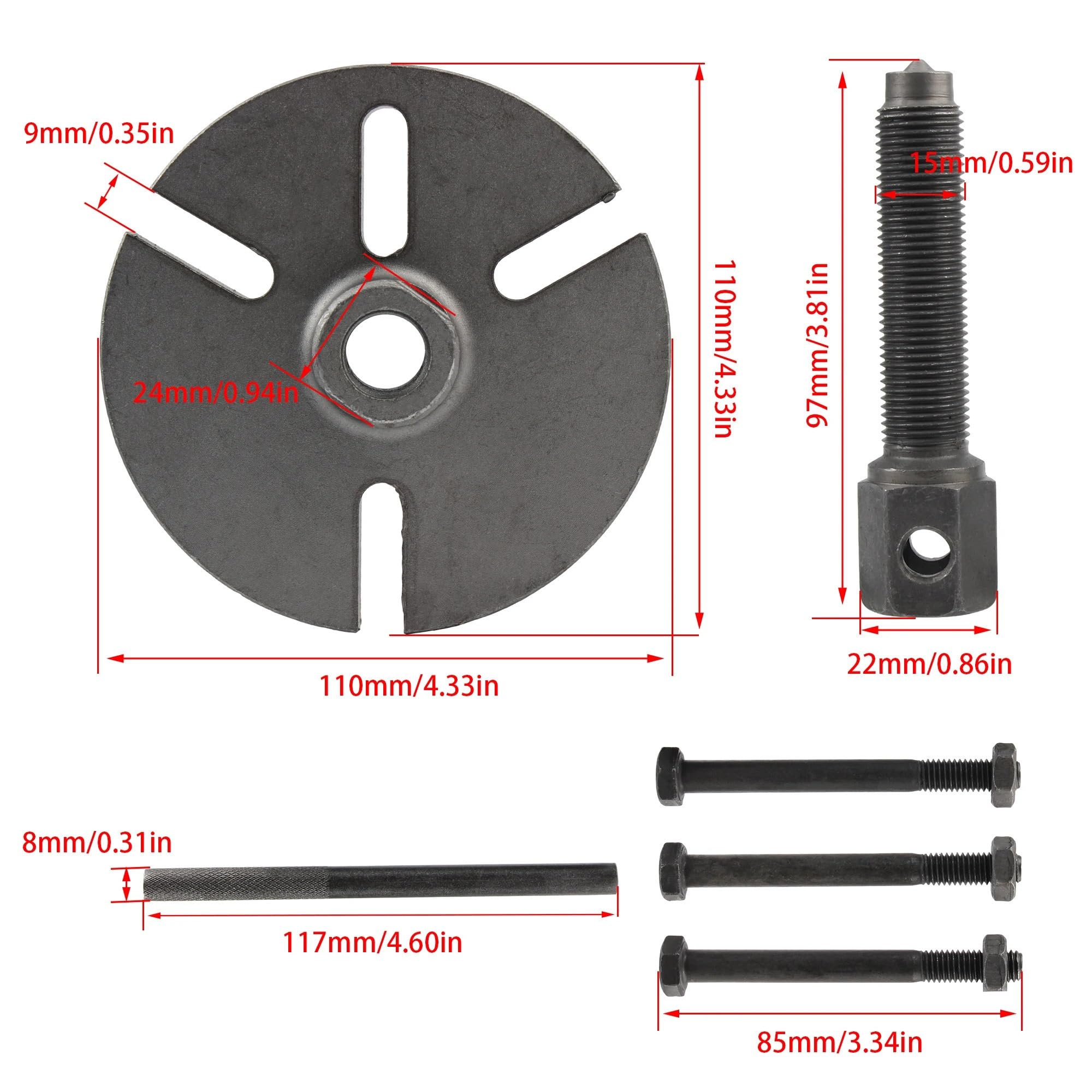 Extracteur de Volant Extracteur de Volant magnéti Ensemble d'extracteur de magnéto de Rotor de Volant d'inertie de Moto pour motoneige ATV PWC Tondeuse à Gazon Outils de réparation Accessoires