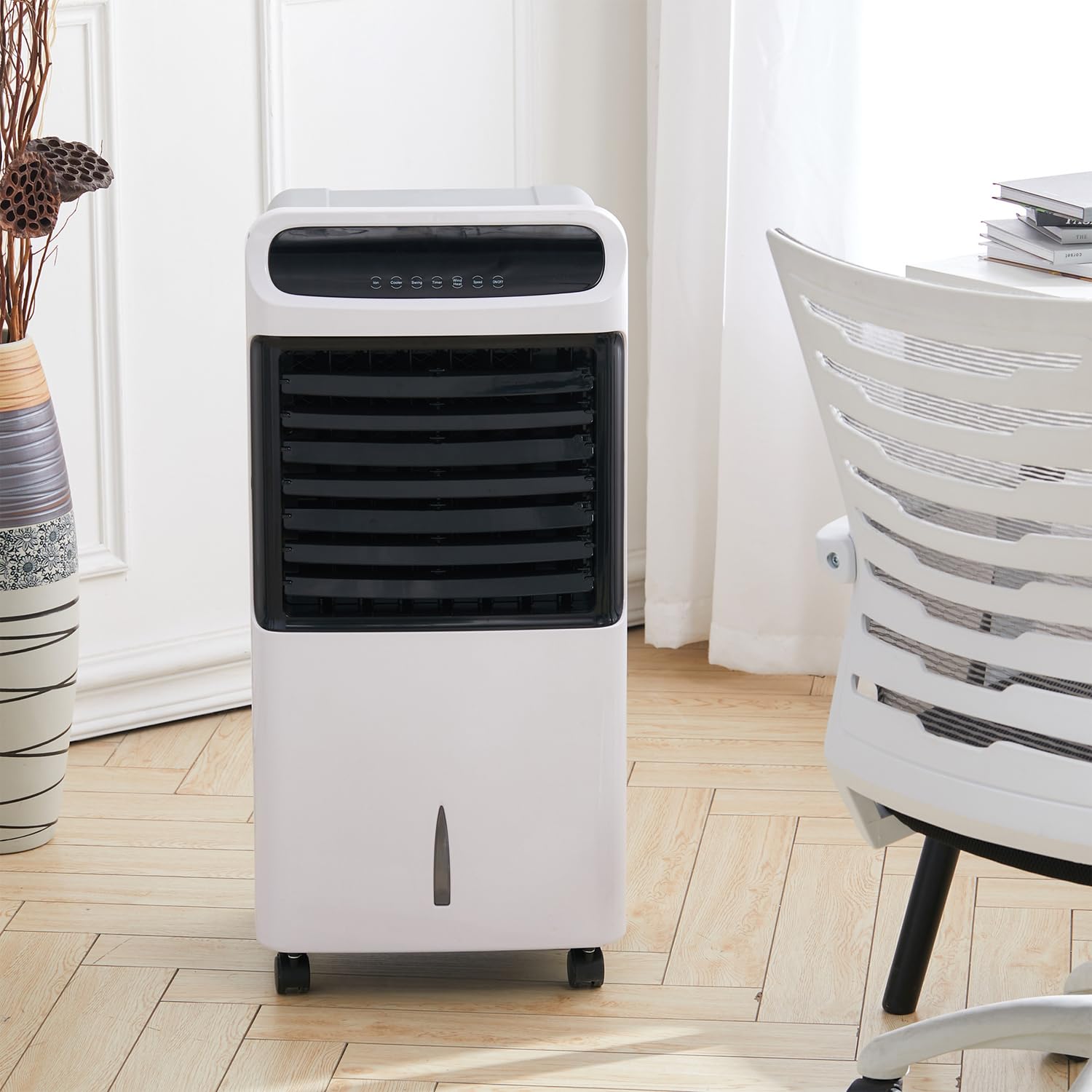 TRIOCLIMA+ Raffrescatore 10 litri Aria Calda Aria Fredda e Umidificatore Portatile 2000 Watt con Telecomando e Timer con Display Digitale 10 Litri