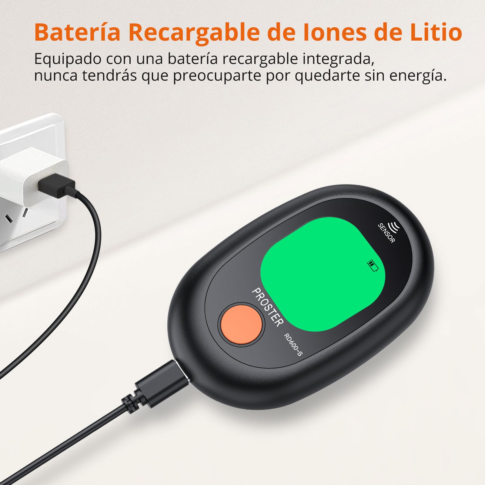 Proster Mini EMF Detector 3 en 1 - RF/EF/MF - Portátil - Recargable - Pantalla LCD Retroiluminada - Alerta Luminosa - Para Casa, Oficina, Inspecciones CEM, Caza de Fantasmas