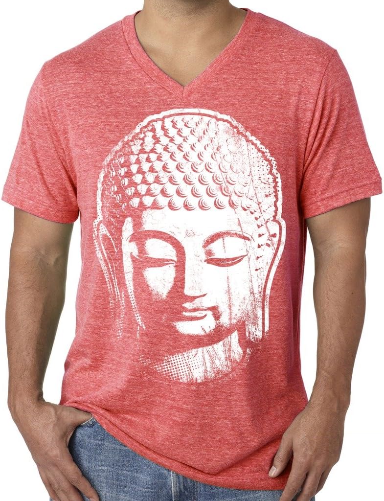 Yoga Clothing For You Mens Buddha Profile V-neck Tee Shirt