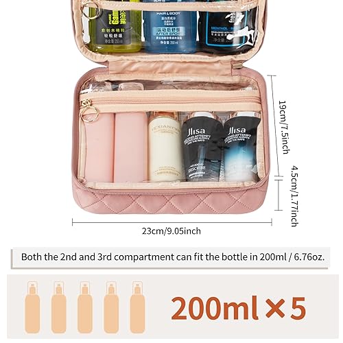 Miniatura 3 de Bolsas de cosméticos transparentes, bolsa de aseo colgante para viajar, estuche organizador de maquillaje transparente, bolsa de almacenamiento